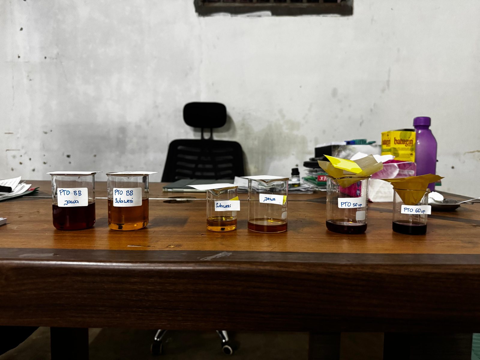 Our collection of labelled patchouli oil samples
